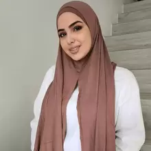 素色極簡套穿式頭巾 - 駝色 - 查看 1