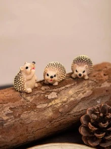 3peças Artesanato de decoração de jardim ouriço desenho - Multicolorido - Ver 7