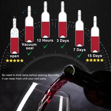 1入組黑色自鎖紅酒塞 - 黑色 - 查看 5