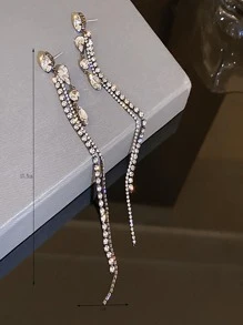 水鑽流蘇耳墜 - 彩色 - 查看 2