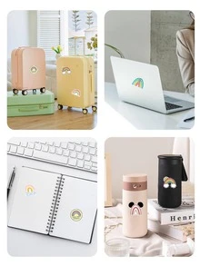 50 piezas Calcomanía con patrón de arcoíris clasificado moderno para estudiantes - Multicolor - Ver 4