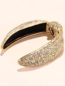 1入組女士金屬亮絲結飾魅力四射髮箍適合派對 - 金色 - 查看 5