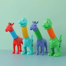 1pc Random Color Plastic Decompression Toy, Creative Giraffe & Dinosaur Design Foldable Tricky Toy For Kids