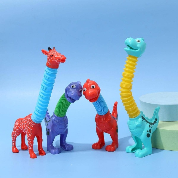 1pc Random Color Plastic Decompression Toy, Creative Giraffe & Dinosaur Design Foldable Tricky Toy For Kids