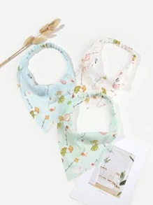 3 chiếc khăn quàng cổ thời trang họa tiết chữ cái cho phụ nữ Ginkgo Biloba & Letter để trang trí tóc - Nhiều màu - Xem 1