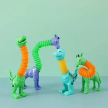 1pc Random Color Plastic Decompression Toy, Creative Giraffe & Dinosaur Design Foldable Tricky Toy For Kids