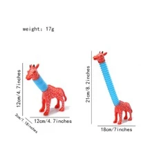 1pc Random Color Plastic Decompression Toy, Creative Giraffe & Dinosaur Design Foldable Tricky Toy For Kids