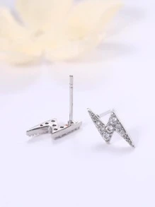 1 Pair Fashion Cubic Zirconia Stud Earrings For Women For Wedding Engagement Anniversary Party Jewelry Valentine's Day Gift Valentines,Mom,Mother,Mother's Day,Gift - Silver - View 5