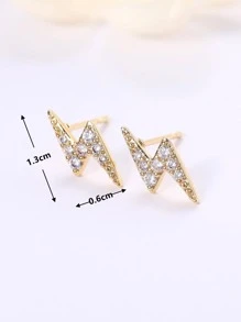 1 Cặp Hoa tai đính đá Cubic Zirconia thời trang dành cho phụ nữ dùng trong tiệc cưới, đính hôn, kỷ niệm, quà tặng ngày lễ tình nhân, mẹ, mẹ, ngày của mẹ, quà tặng - Vàng - Xem 5