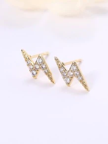 1 Cặp Hoa tai đính đá Cubic Zirconia thời trang dành cho phụ nữ dùng trong tiệc cưới, đính hôn, kỷ niệm, quà tặng ngày lễ tình nhân, mẹ, mẹ, ngày của mẹ, quà tặng - Vàng - Xem 4