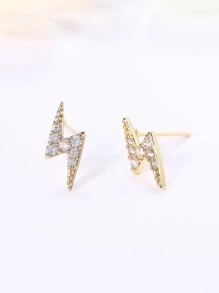 1 Cặp Hoa tai đính đá Cubic Zirconia thời trang dành cho phụ nữ dùng trong tiệc cưới, đính hôn, kỷ niệm, quà tặng ngày lễ tình nhân, mẹ, mẹ, ngày của mẹ, quà tặng - Vàng - Xem 3