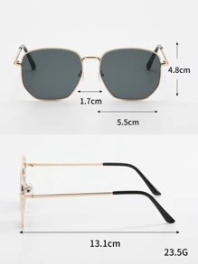 2副男士几何框时尚眼镜，优雅時尚眼鏡配饰，万圣节沙滩配饰，夏季海滩度假、户外旅行眼镜。 - 彩色 - 查看 5