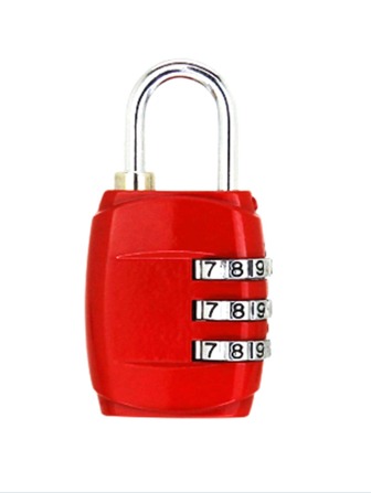 件密碼鎖防盜 3 位數字組合掛鎖適用於學校健身房運動儲物櫃