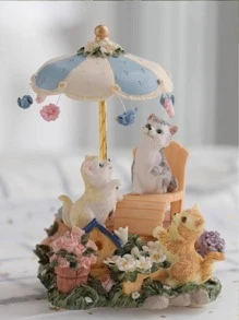 LOVE FOR YOU Gift Wrapped Music Box Cat Lovers Garden Musical Decorations for Baby Girls Sister Daughter Granddaughter Mom Grandma Women Friends Female Anniversary Birthday