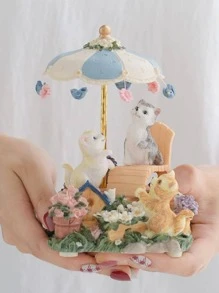 LOVE FOR YOU Gift Wrapped Music Box Cat Lovers Garden Musical Decorations for Baby Girls Sister Daughter Granddaughter Mom Grandma Women Friends Female Anniversary Birthday