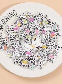 50入組/套WPC鈕扣，創意奶牛設計手工縫紉和服裝工藝用品 - 彩色 - 查看 2