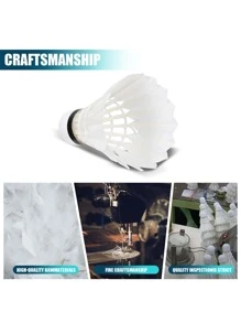 12pcs Professional Durable Fabric Shuttlecock For Competition - White - View 6