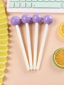 4入組棒棒糖形狀中性筆,隨機發貨 - 紫色 - 查看 1