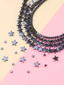 1 Strang Funky Schwarz Stern Design, DIY Perle für DIY Halskette Armband Ohrringe Schmuckherstellung