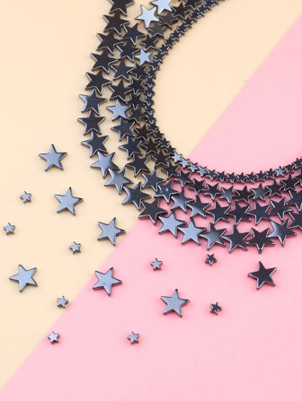 1strand Funky Black Star Design DIY Bead For DIY Necklace Bracelet Earrings Jewelry Making