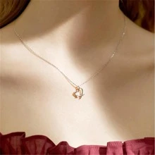 Heart Decor Chain Necklace Valentines,Mom,Mother,Mother's Day,Gift