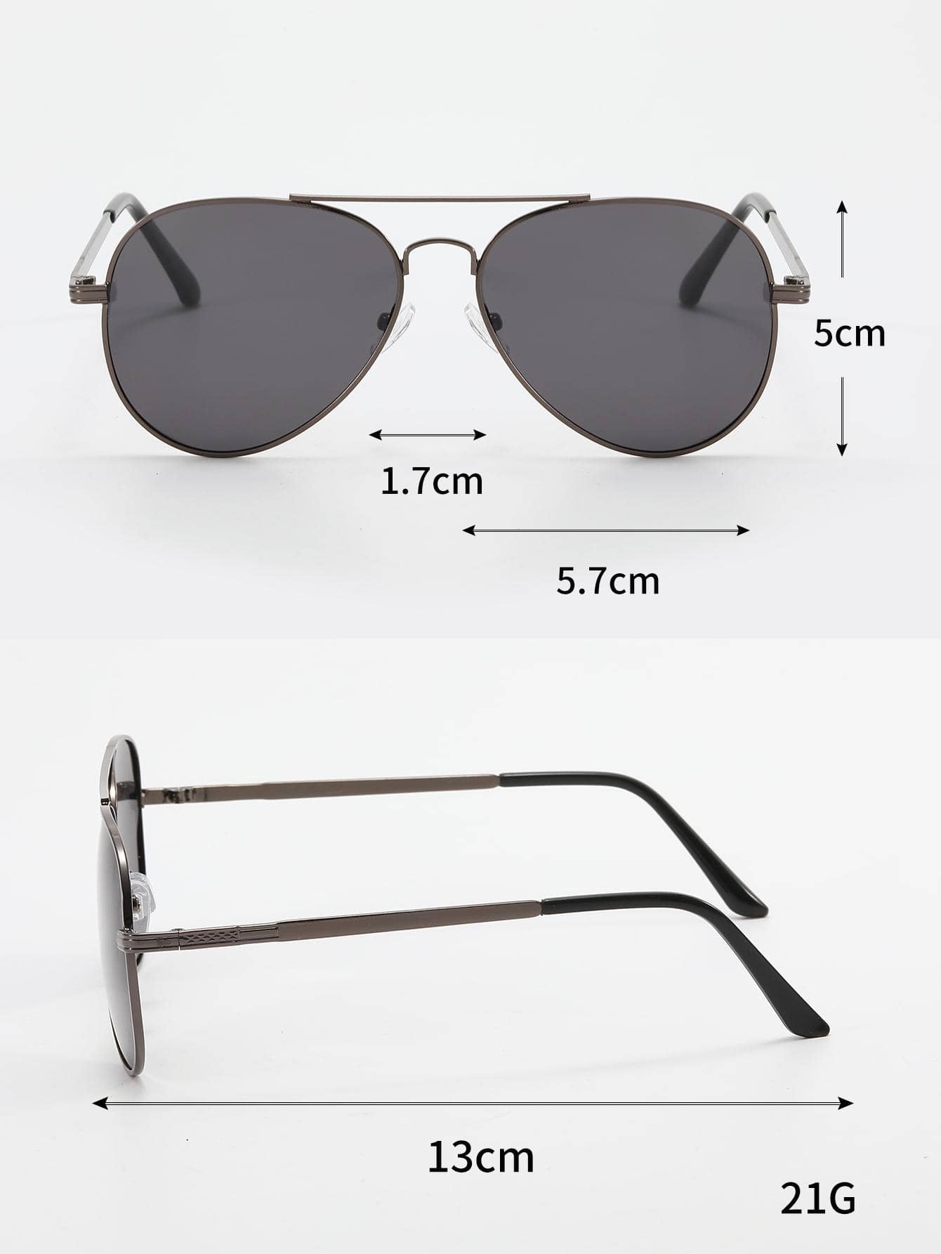 2pcs Pilot Metal Fashion Glasses Suitable For Outdoor, Driving, Beach