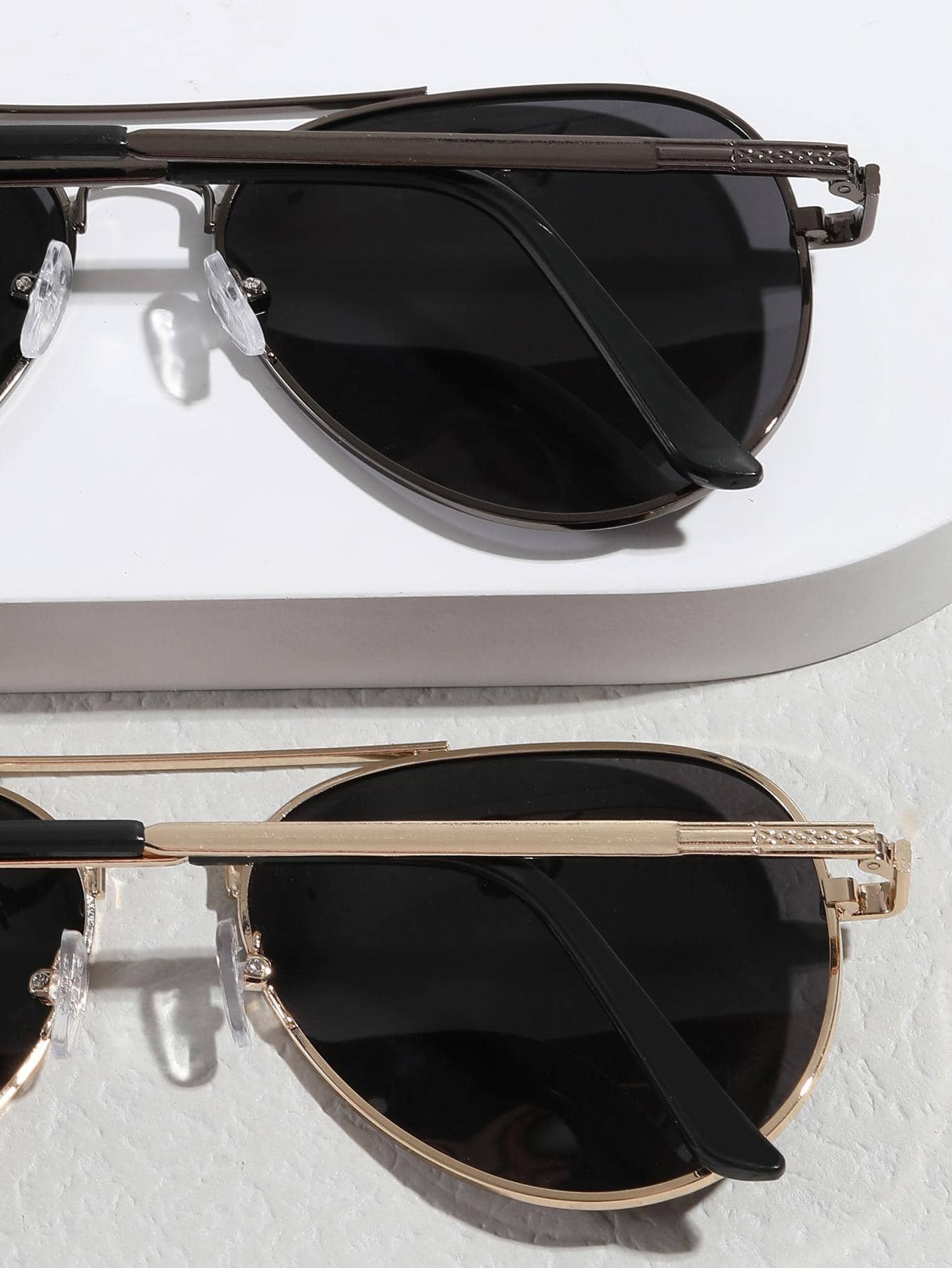 2pcs Pilot Metal Fashion Glasses Suitable For Outdoor, Driving, Beach