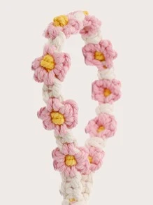 1 件手工復古風格花朵編織鑰匙圈/手鍊/包包吊墜,帶有鄉村和汽車設計 - 粉色 - 查看 4