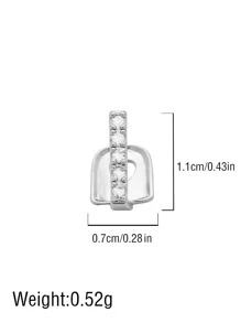 1PC Đá Cubic Zirconia Trang Trí Nha Khoa Nẹp Trang Sức - Bạc - Xem 3