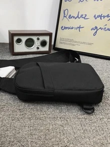 Mini Men Minimalist Sling Bag Black Zipper Fanny Pack Waist Bag Crossbody Bag Side Bag Bum Bag College Bag Quà tặng Ngày của Cha Mùa hè Bố Sinh viên năm nhất Sách Trở lại trường Ký túc xá đa chức năng Đại học - màu đen - Xem 5