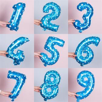 1入組數字造型裝飾氣球，現代心形數字造型裝飾氣球，適合派對、假日