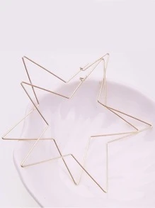 2 件极简夸张性感镂空五角星耳环，女士时尚耳环，适合毕业季送礼（钢材质，电镀不均匀属正常现象） - 金黃色 - 查看 4