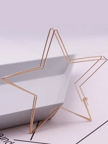 2 件极简夸张性感镂空五角星耳环，女士时尚耳环，适合毕业季送礼（钢材质，电镀不均匀属正常现象） - 金黃色 - 查看 2