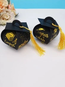 6入組畢業季節黑色畢業帽派對禮物派對裝飾用品 - 黑色 - 查看 5