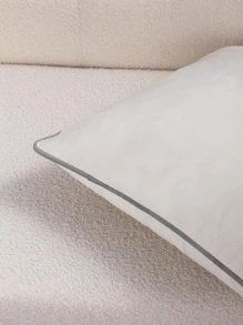 1入組無填充物素色靠墊套，家用簡易滌綸枕套 - 米色 - 查看 4