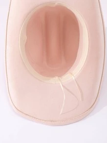 1入組女式腰帶裝飾牛仔軟呢帽，戶外用 - 淺粉色 - 查看 5