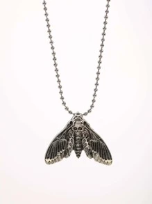 1pc Hip Hop Skull Decor Moth Charm Necklace For Women For Prom Party