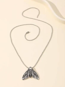 1pc Hip Hop Skull Decor Moth Charm Necklace For Women For Prom Party
