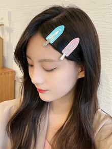 5 cái Kẹp tóc cá sấu thời trang màu trơn cho nữ để trang trí tóc - Màu xanh lam - Xem 2