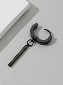 1入組簡約男士長方形吊式耳環適合日常裝飾打造時尚外觀 - 耳圈 - 查看 2
