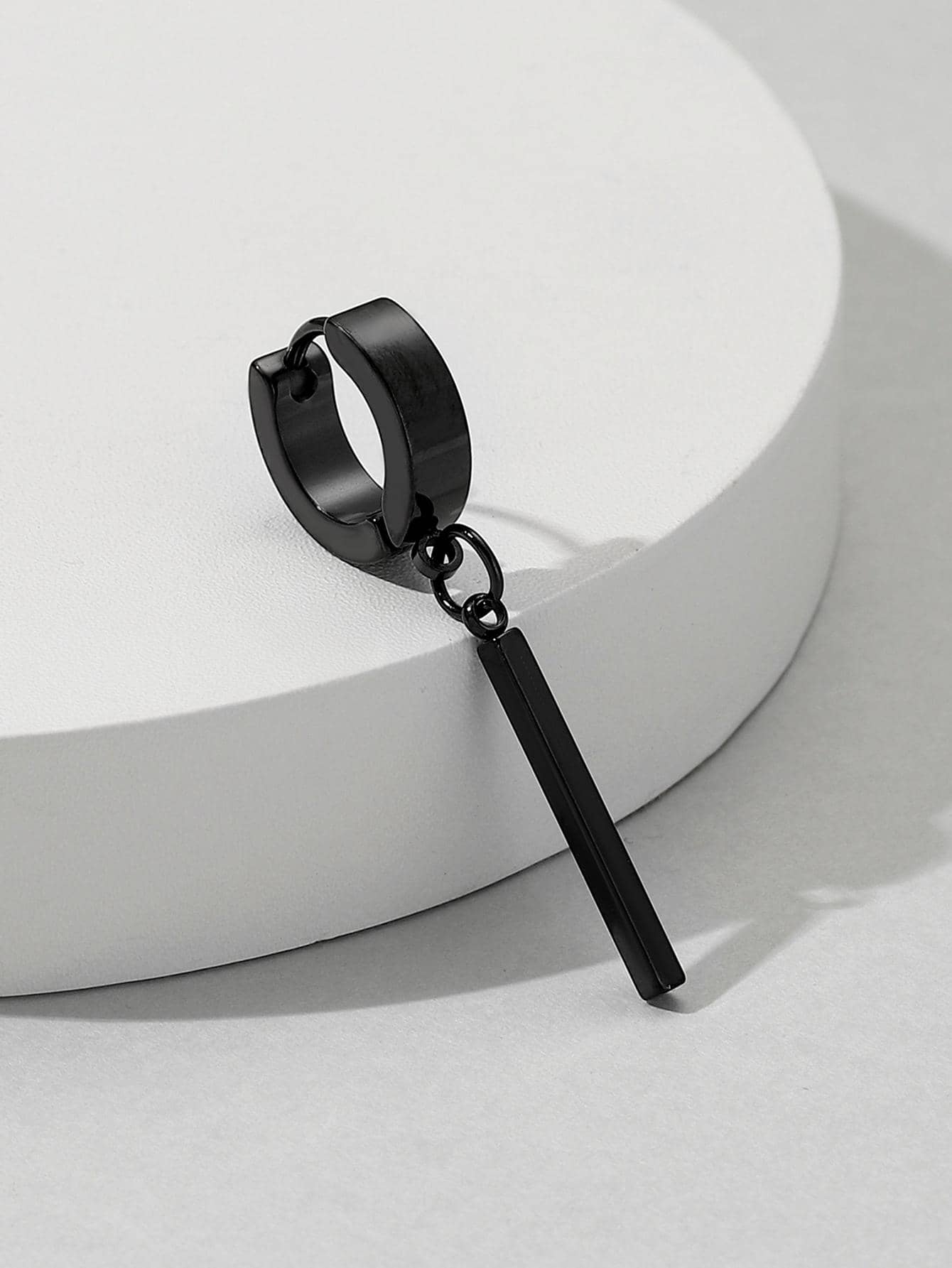 1入組簡約男士長方形吊式耳環適合日常裝飾打造時尚外觀 - 耳圈 - 查看 1