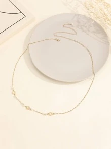 1 Thời Trang Ngọc Trai Giả Mặt Trời Trang Trí Dây Thắt Lưng Cho Nữ Trang Trí Hàng Ngày - Vàng - Xem 3