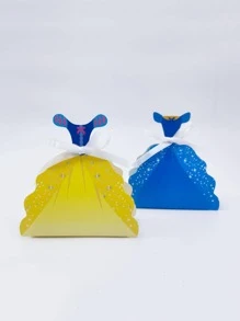 12pcs Princess Theme Party Gift Box Decoration Girl Princess Dress Candy Box For Baby Shower Baptism Wedding Birthday Party Supplies
