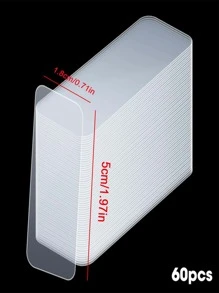60片/套PMMA膠帶，現代透明防水強粘貼片， - 無色 - 查看 2