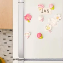 4 piezas con diseño de flor Imán para frigorífico creativo en forma de flor 3d Imán para frigorífico Calcomanía para casa - Rojo - Ver 5