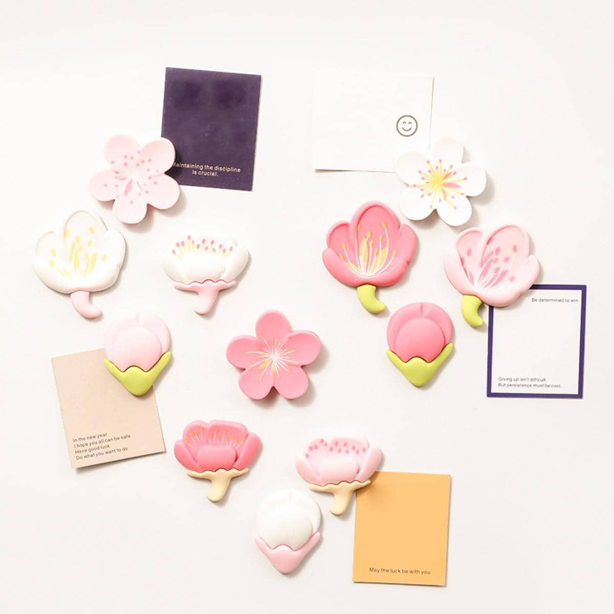 4 piezas con diseño de flor Imán para frigorífico creativo en forma de flor 3d Imán para frigorífico Calcomanía para casa - Rojo - Añade 6