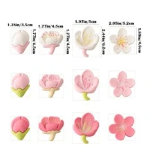 4 piezas con diseño de flor Imán para frigorífico creativo en forma de flor 3d Imán para frigorífico Calcomanía para casa - Rojo - Ver 7