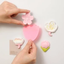 4 piezas con diseño de flor Imán para frigorífico creativo en forma de flor 3d Imán para frigorífico Calcomanía para casa - Rojo - Ver 2