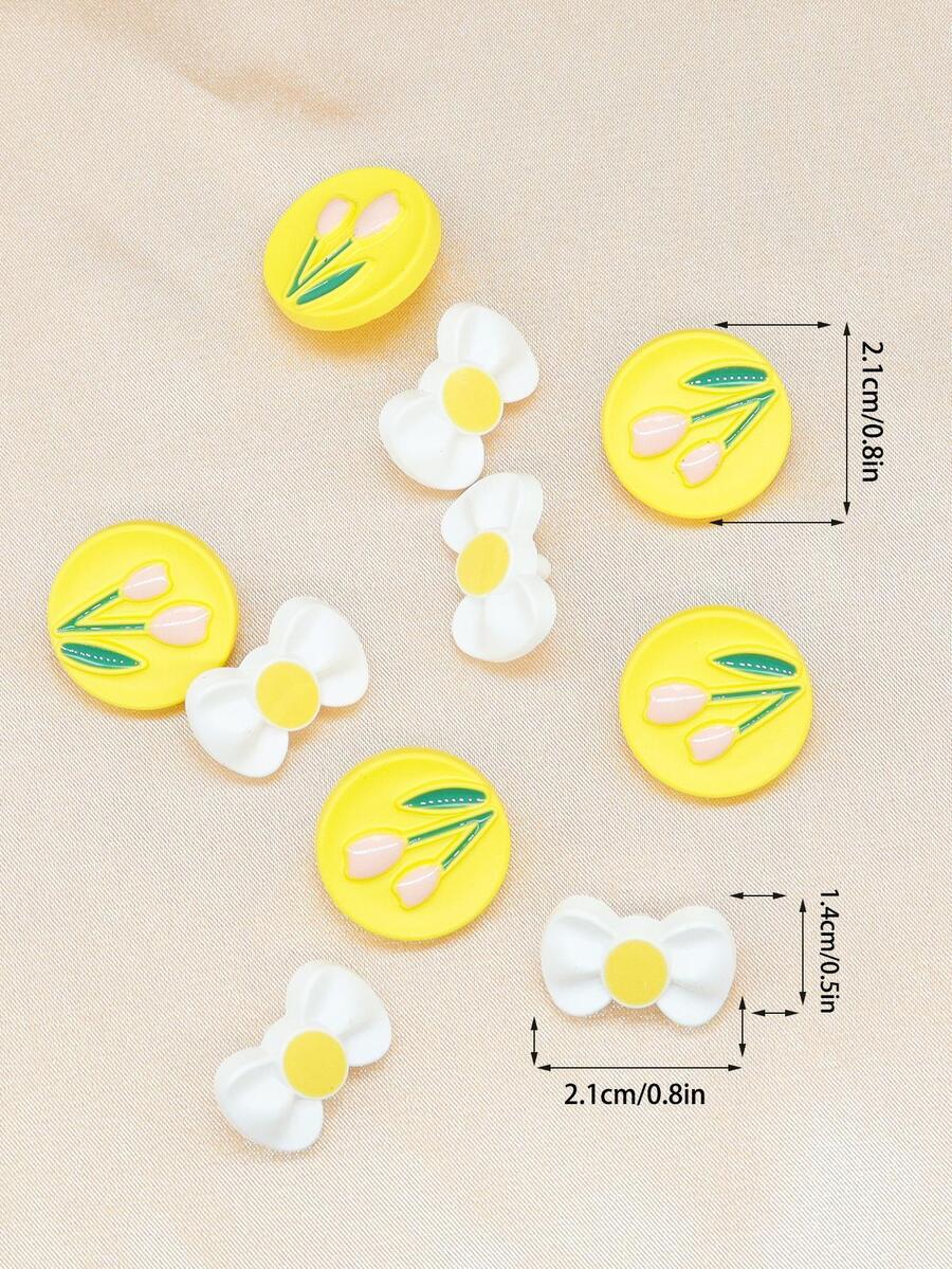 -style Tulip & Bowknot Shaped Knitted Cardigan Sweater Button - Multicolor - View 1