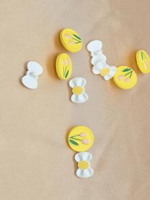 -style Tulip & Bowknot Shaped Knitted Cardigan Sweater Button - Multicolor - View 2